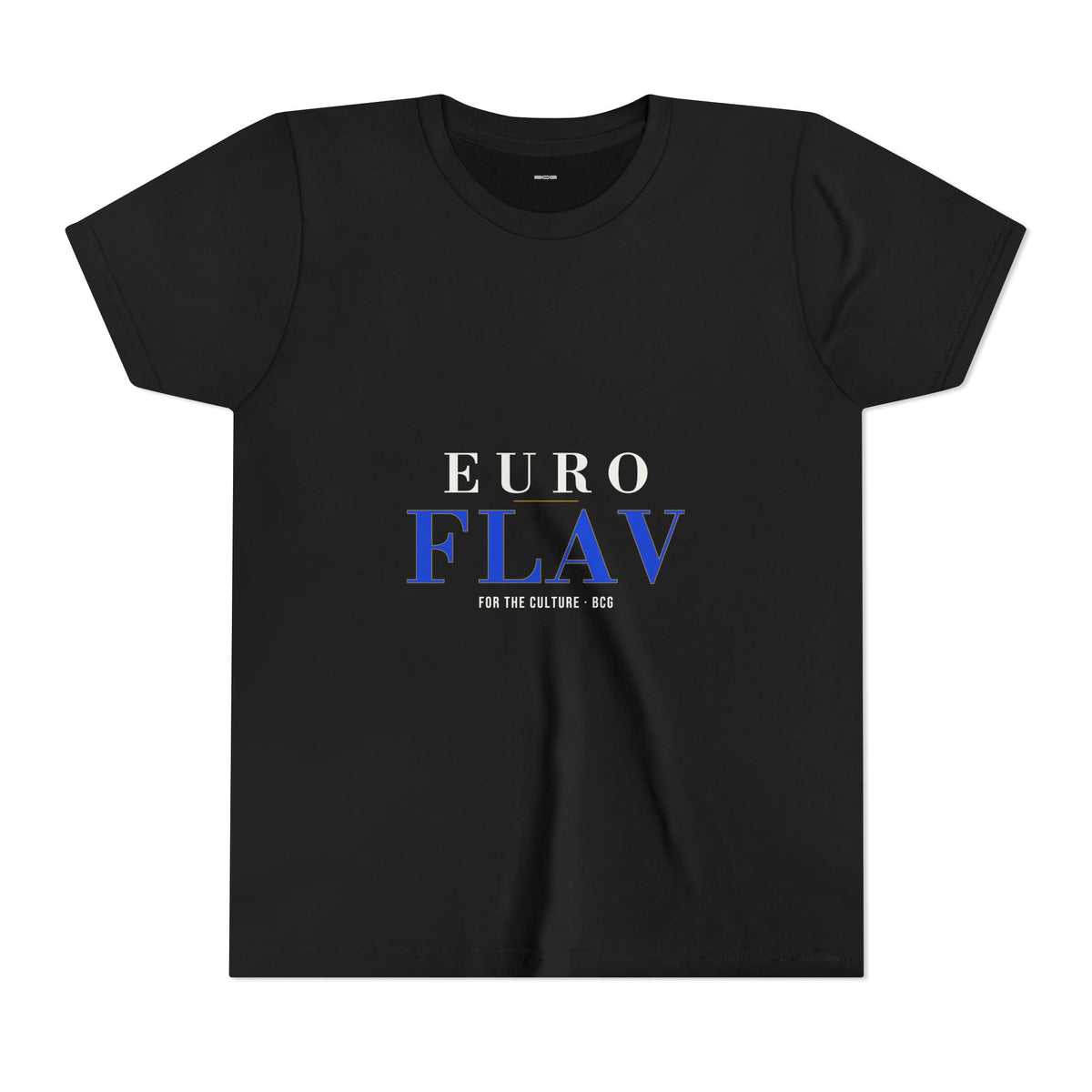 Euro Flav Tee – The Euro Serif – Black – Youth