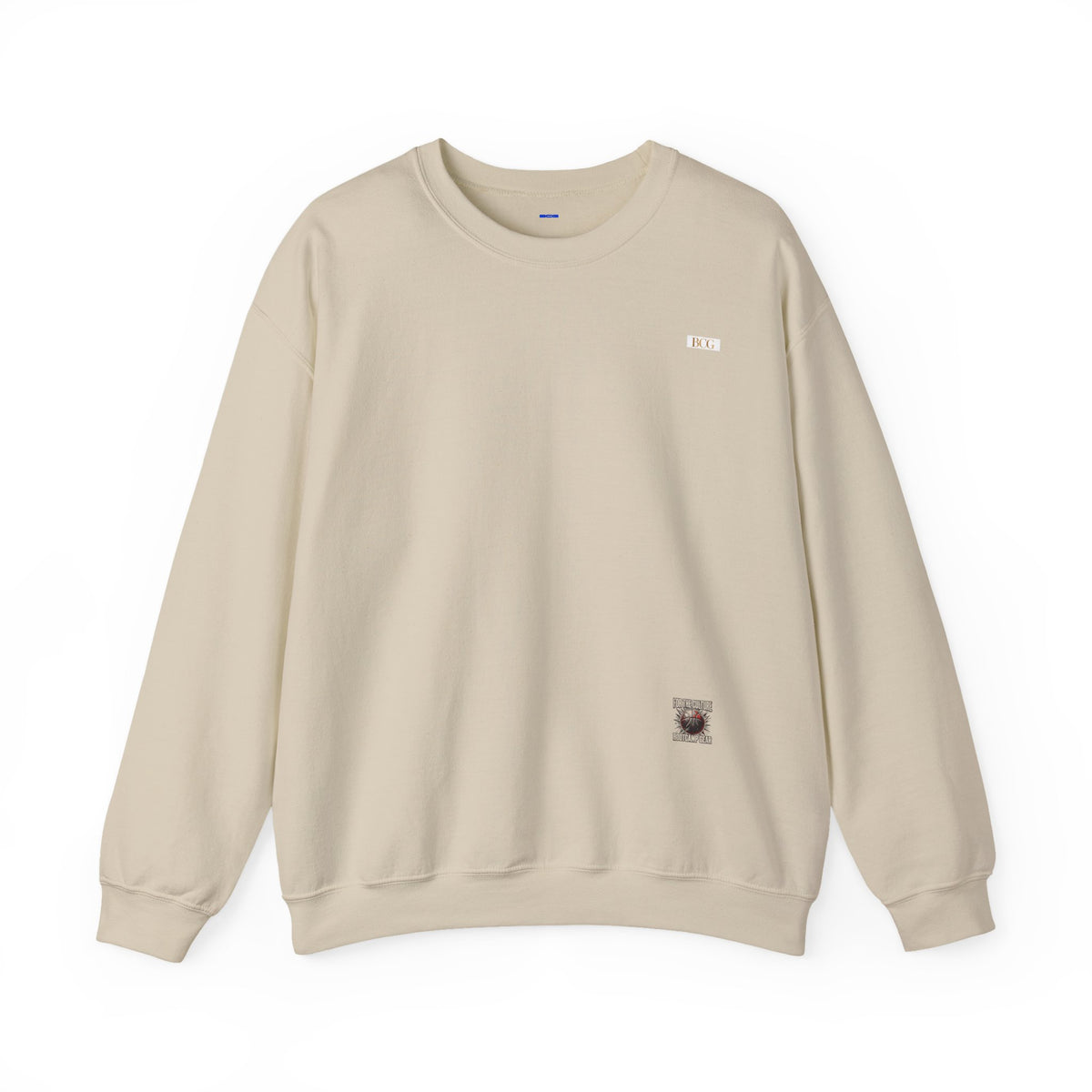 Crewneck Sweatshirt — Minimalist Tiny "PK" Embroidered White Pullover