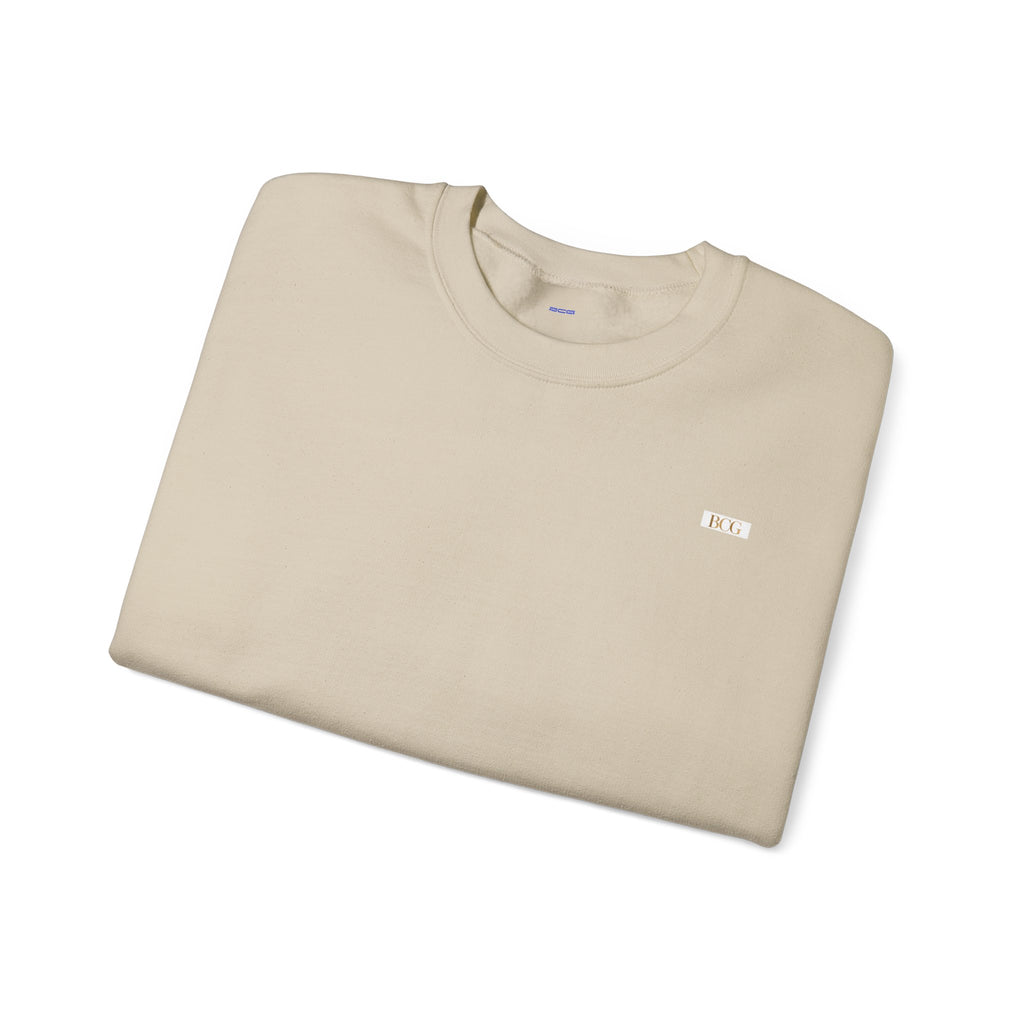 Crewneck Sweatshirt — Minimalist Tiny "PK" Embroidered White Pullover