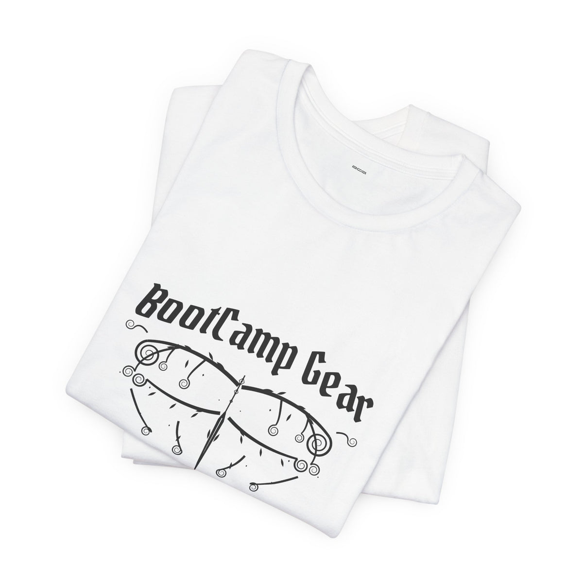 BootCamp Gear Gothic Crest Tee – White (Black Crest)