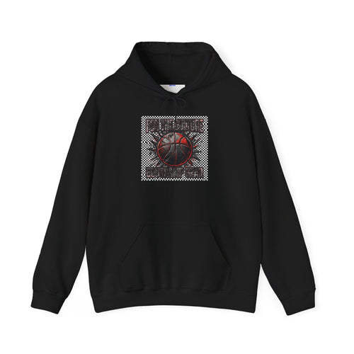 Basketball Graphic Hoodie – "Nothing But Net" Retro Court Design