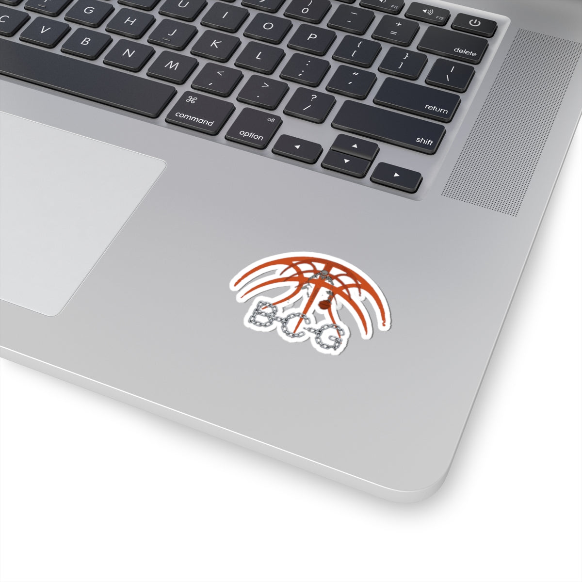 Basketball Skull Sticker — BCG Chain Logo Kiss-Cut Decal