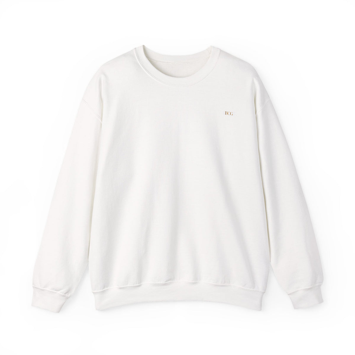 Crewneck Sweatshirt — Minimalist Tiny "PK" Embroidered White Pullover