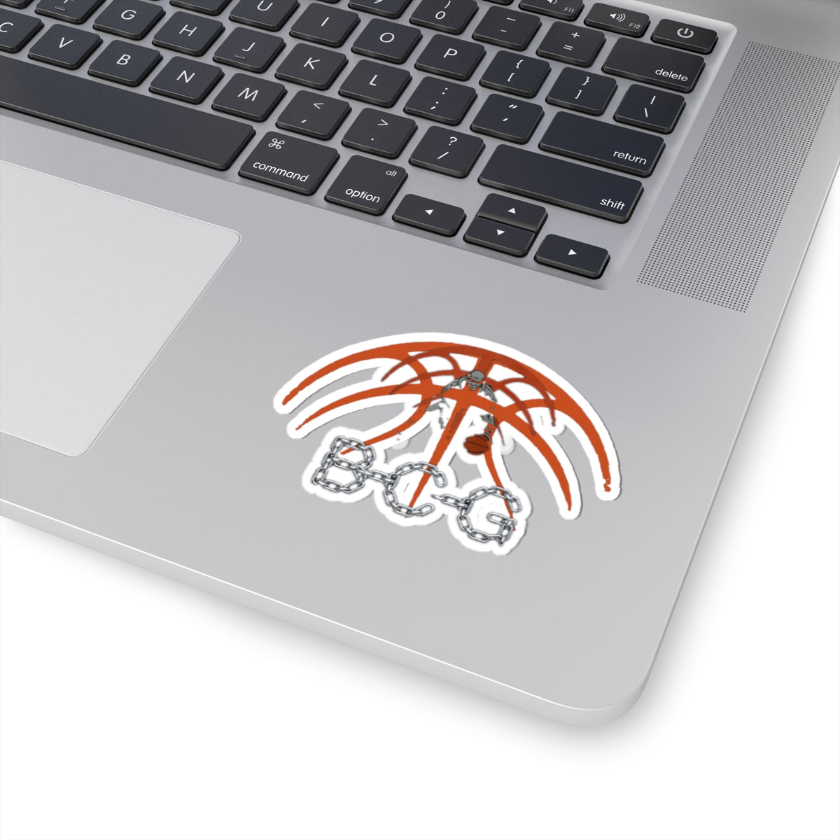 Basketball Skull Sticker — BCG Chain Logo Kiss-Cut Decal