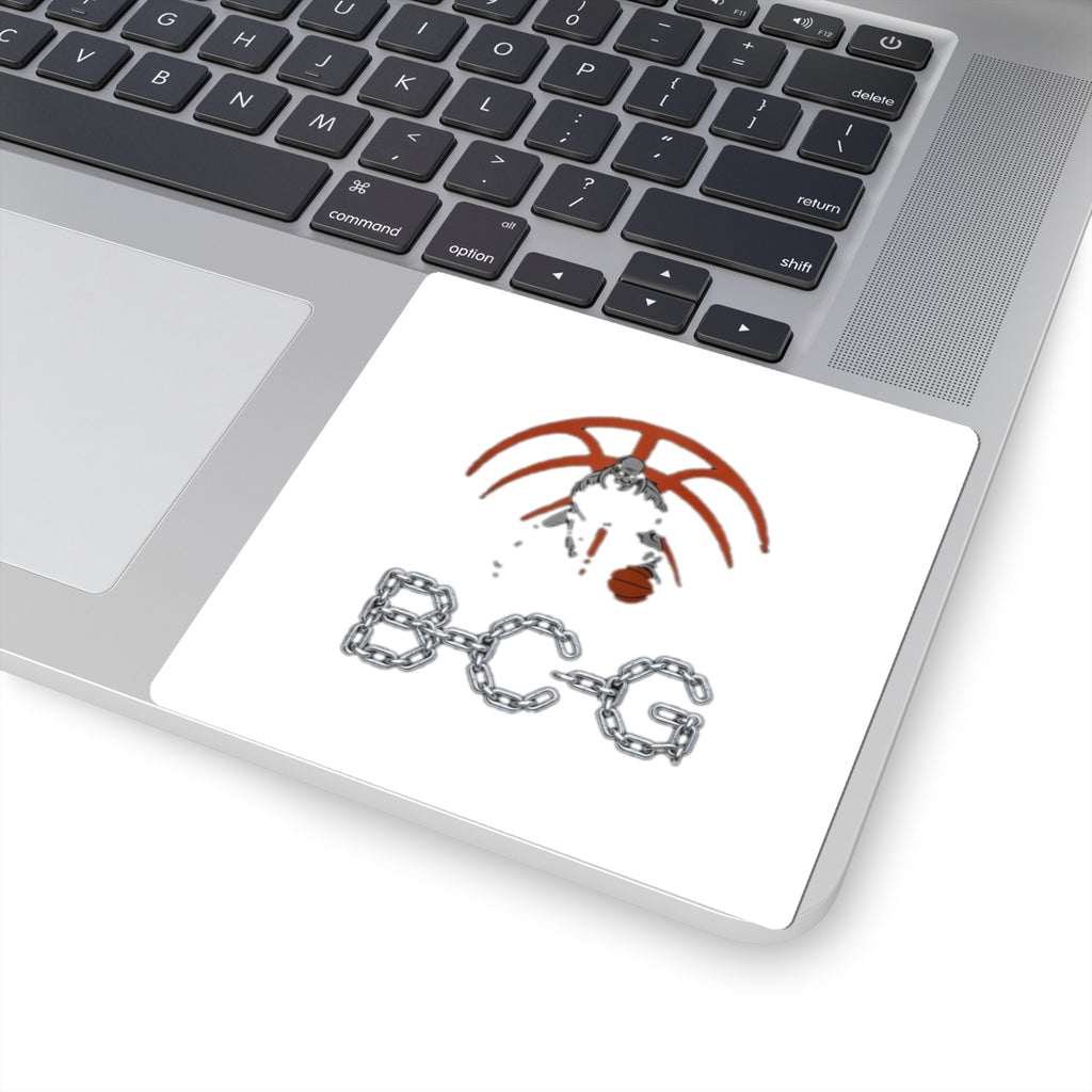 Basketball Skull Sticker — BCG Chain Logo Kiss-Cut Decal