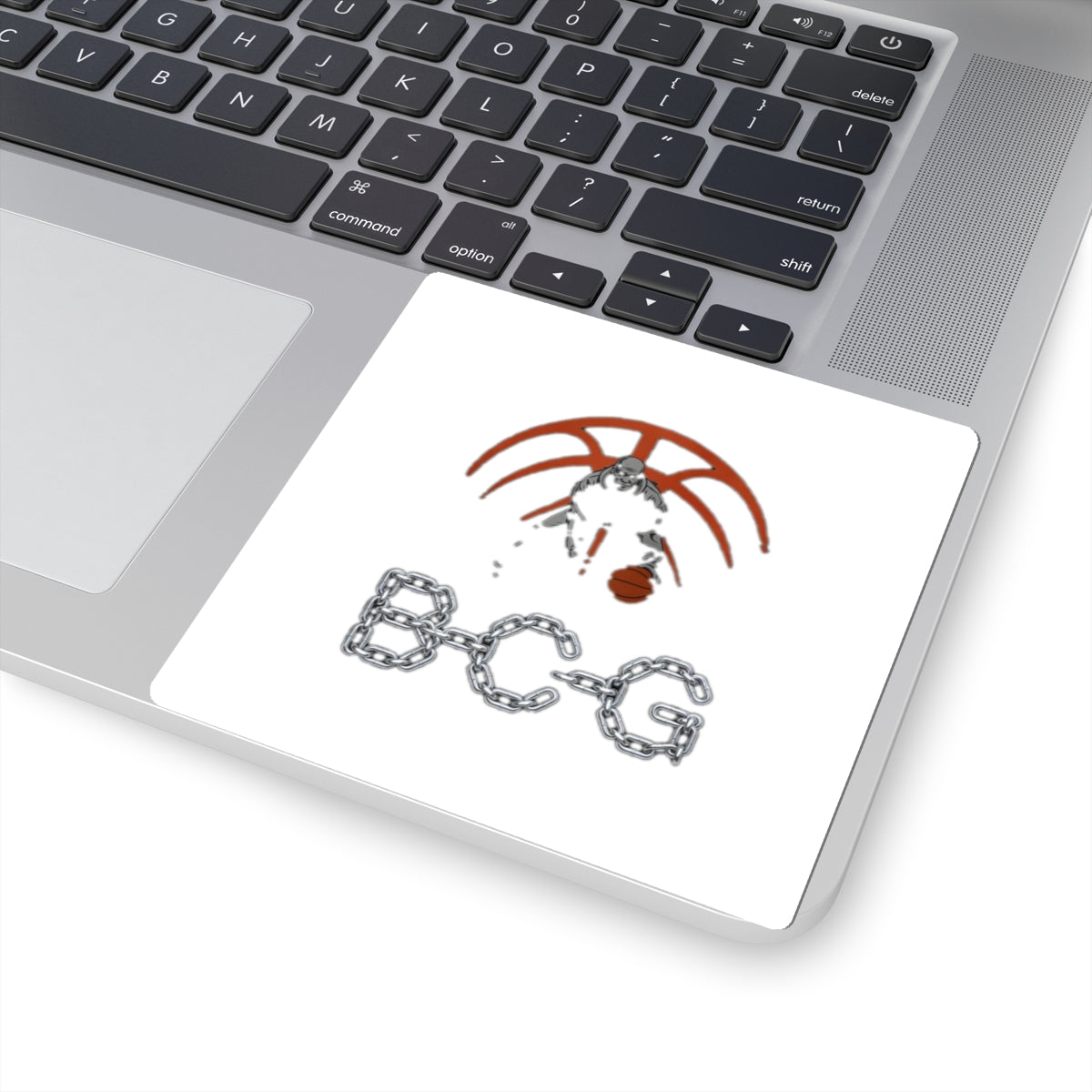 Basketball Skull Sticker — BCG Chain Logo Kiss-Cut Decal