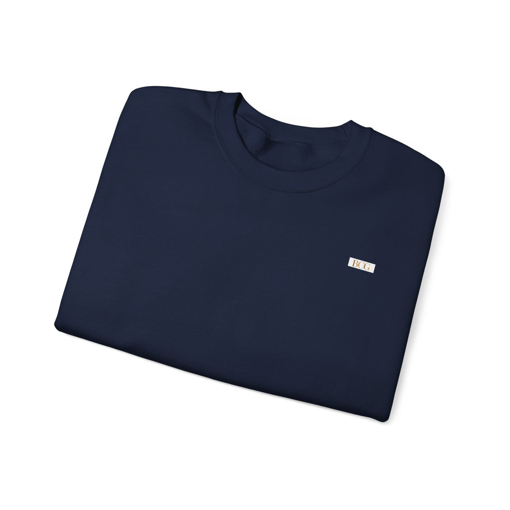 Crewneck Sweatshirt — Minimalist Tiny "PK" Embroidered White Pullover