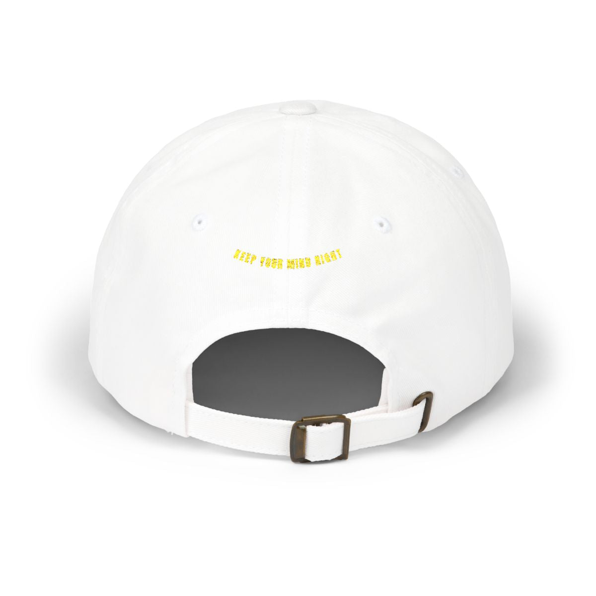 ML Hat white back - gold Keep Your Mind Right