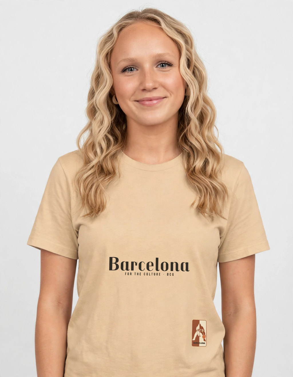 Harper wearing the For The Culture Barcelona Tee