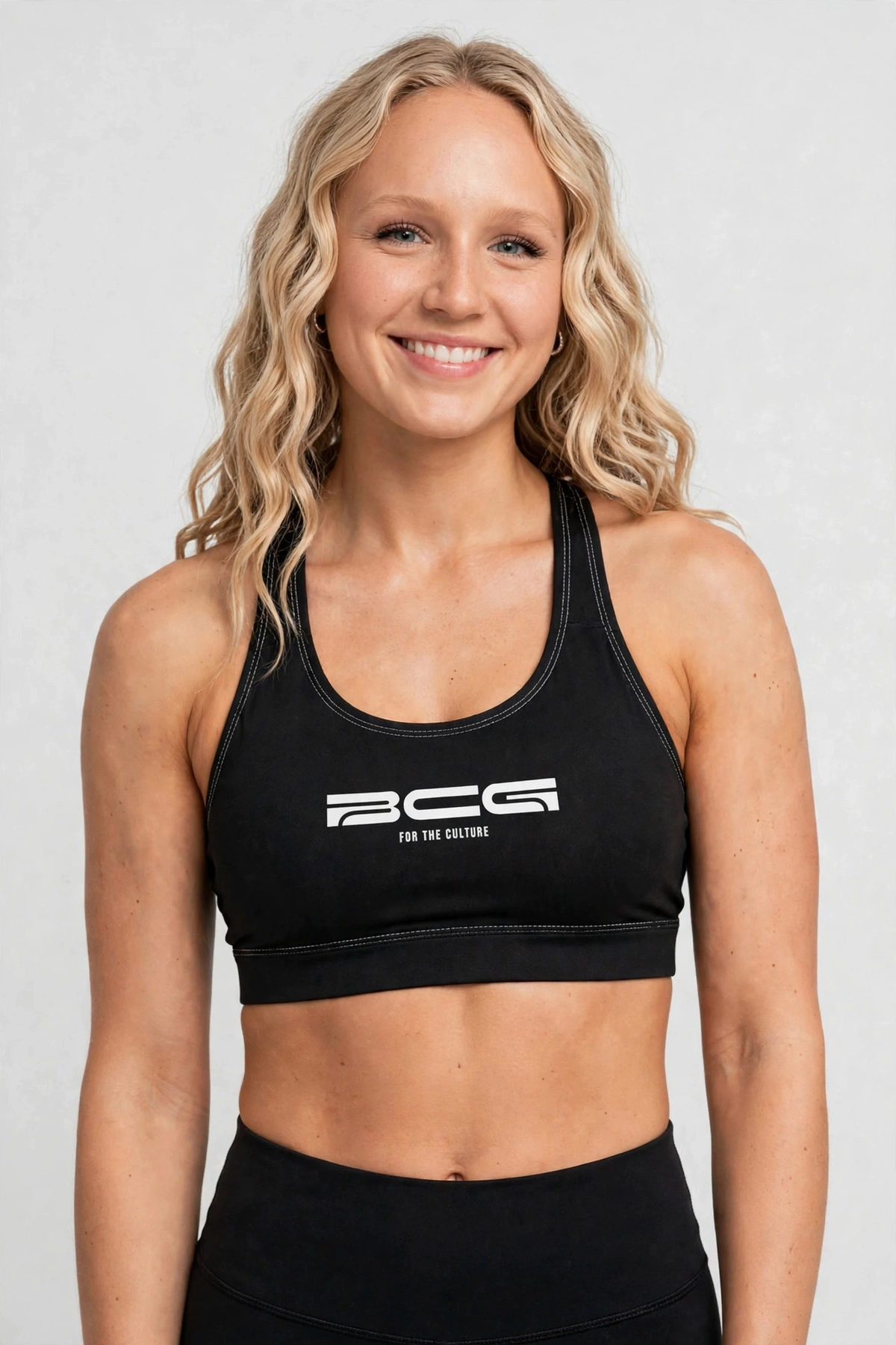Harper wearing the BCG Sports Bra - Black