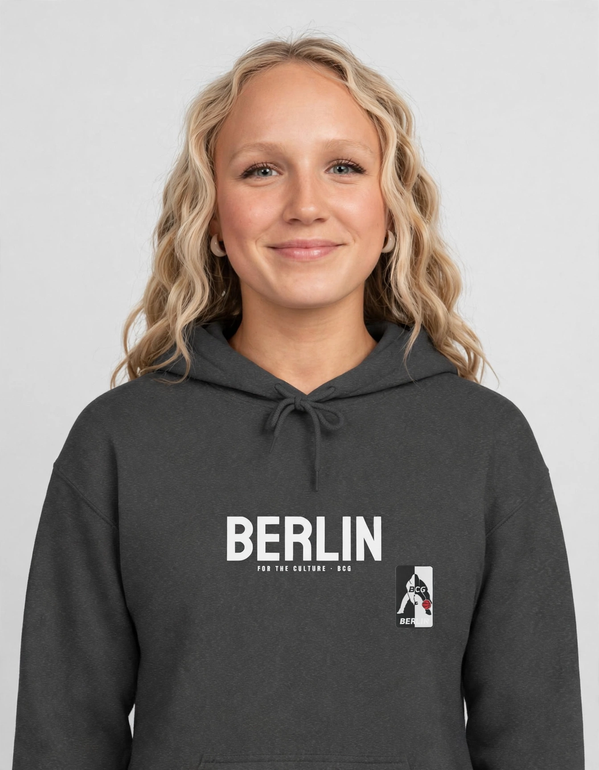 Harper wearing the For The Culture Berlin Hoodie