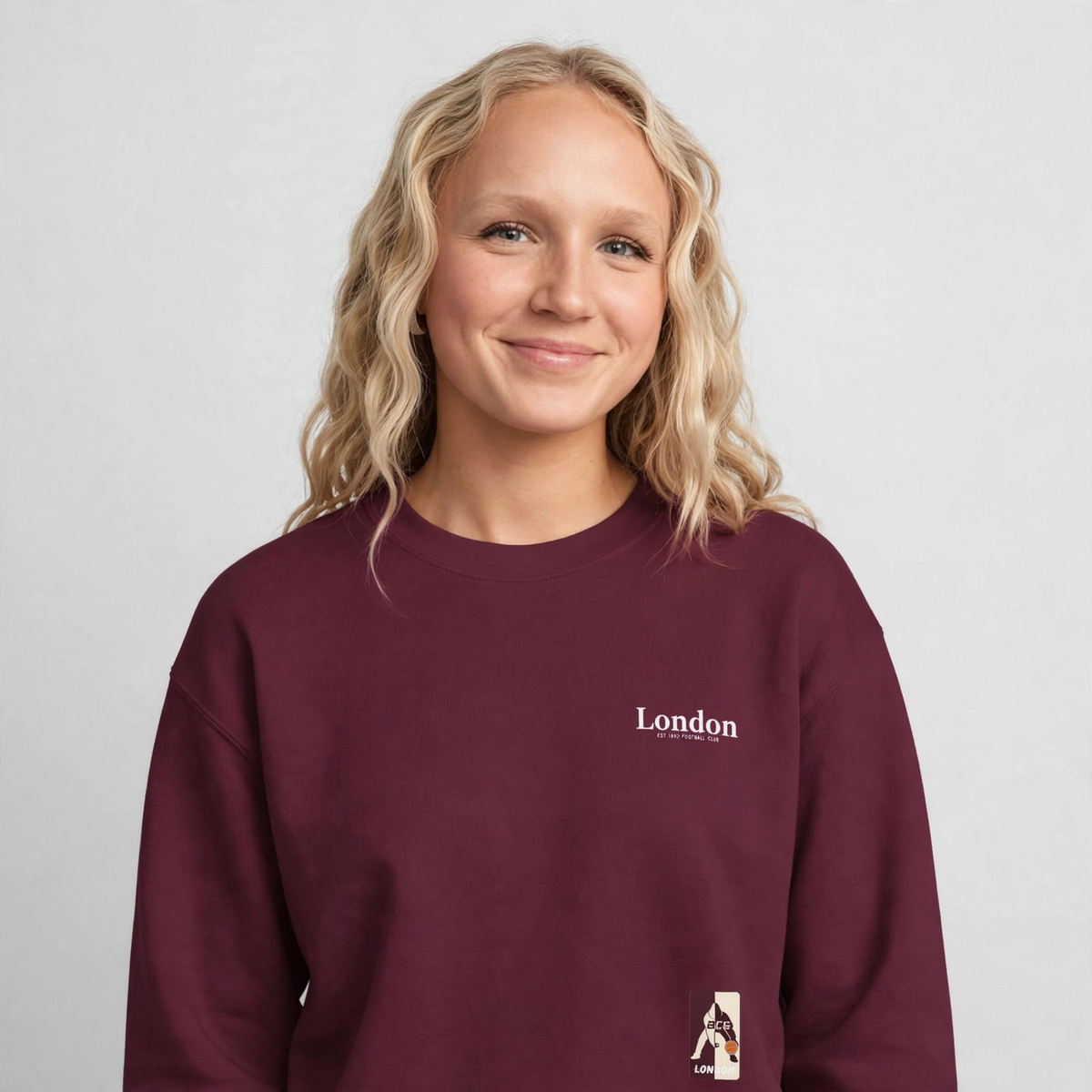 Harper wearing the For The Culture London Crewneck Sweatshirt
