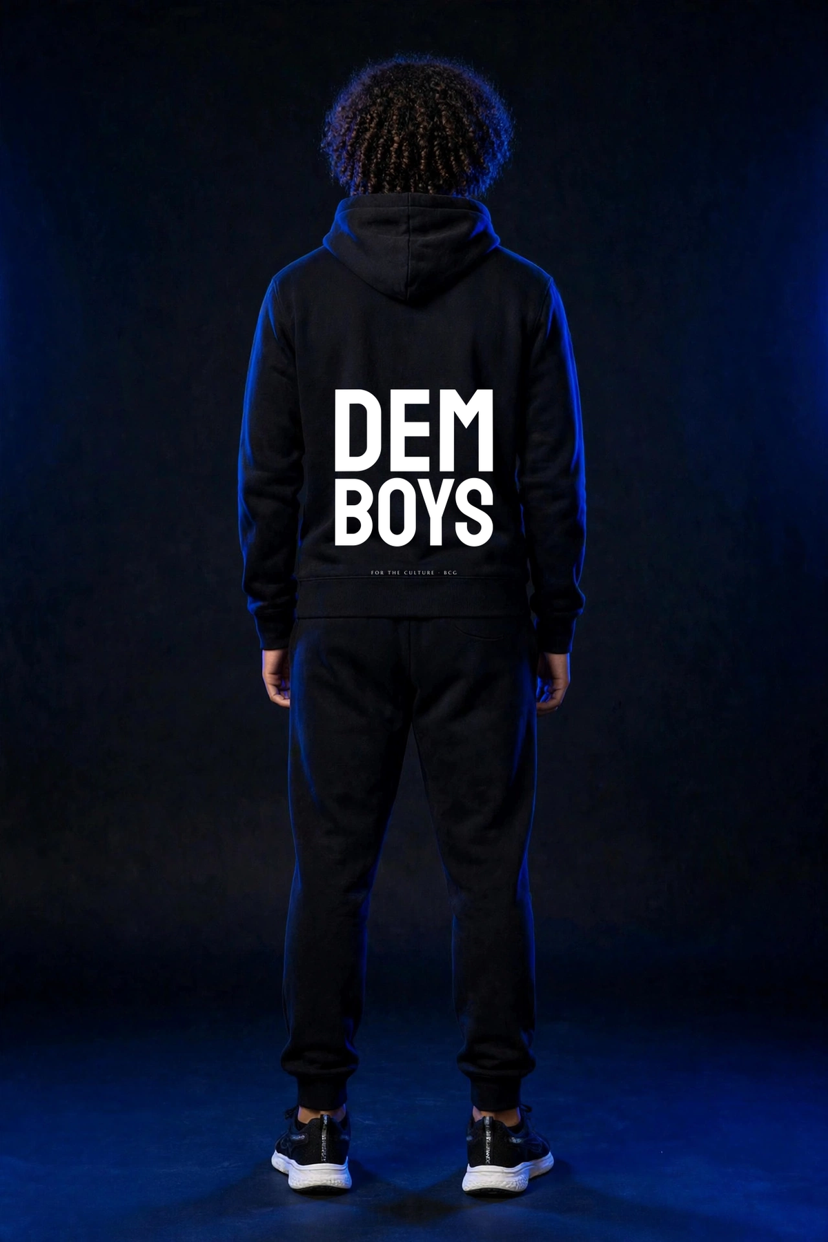 Michael wearing the DEM BOYS Hoodie – Staatliches (Black) (back)