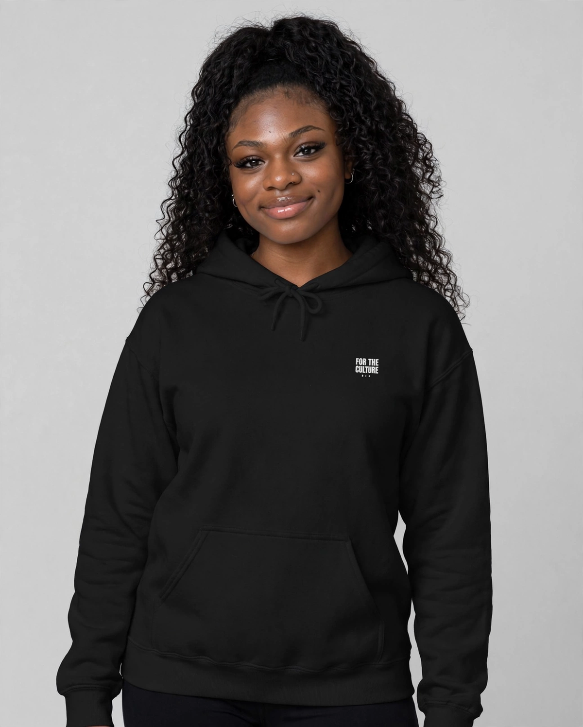 PA wearing the Keep Your Mind Right Hoodie – Blackletter (Black), front view