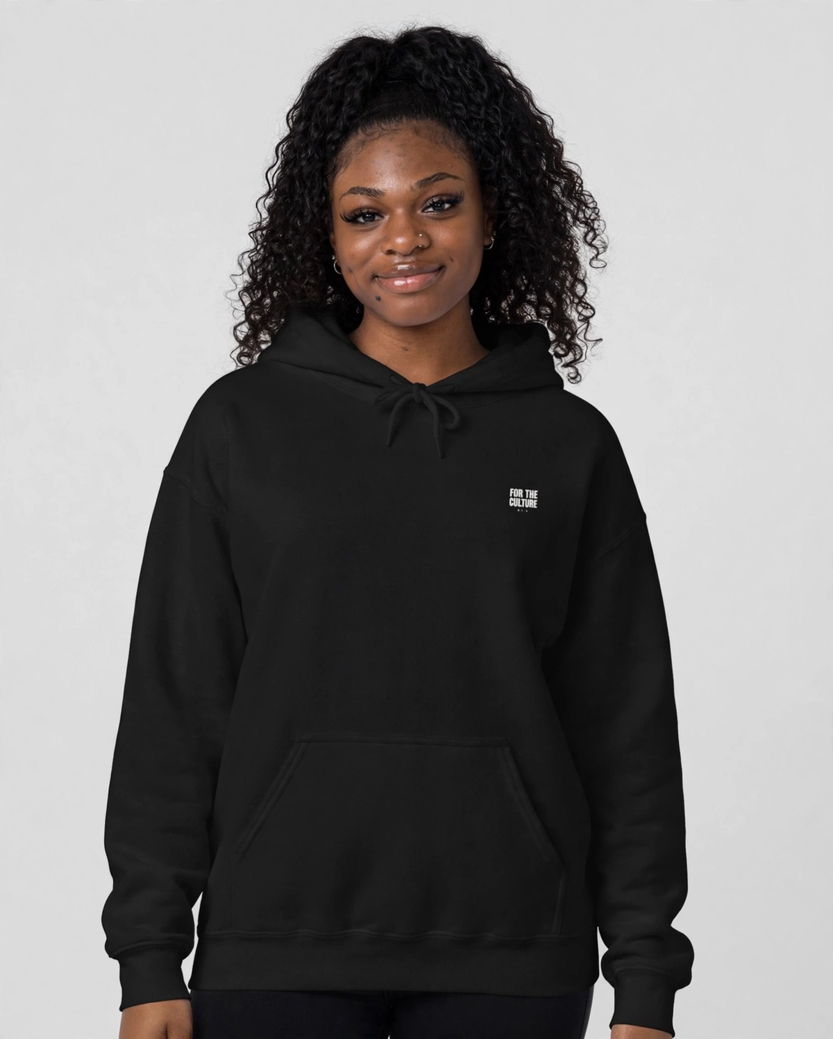 PA wearing the Built Not Bought Hoodie – Alfa Slab (Black), front view