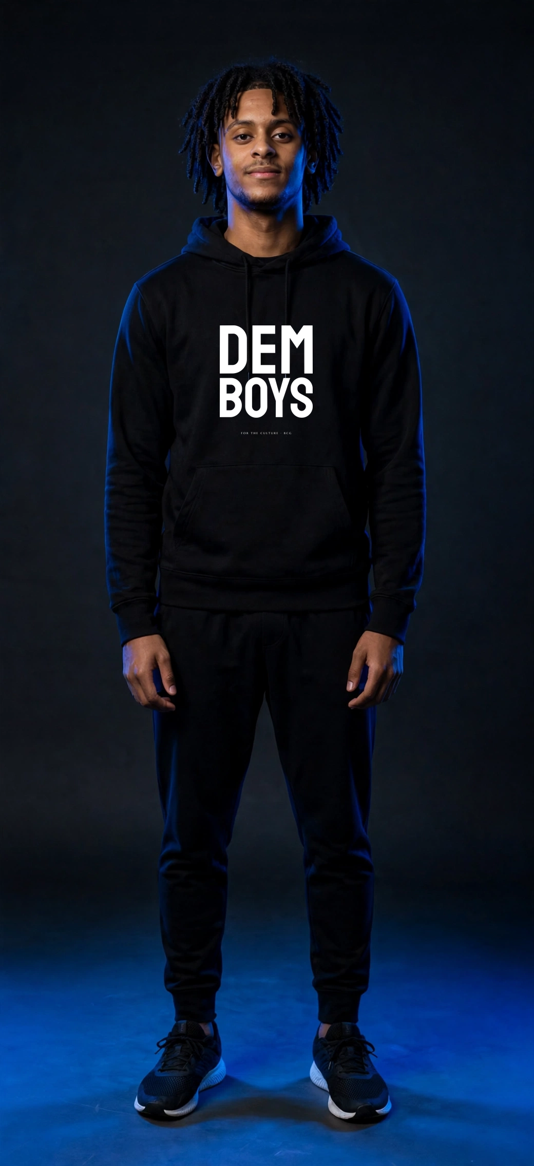 Sefi wearing the DEM BOYS Hoodie – Staatliches (Black)