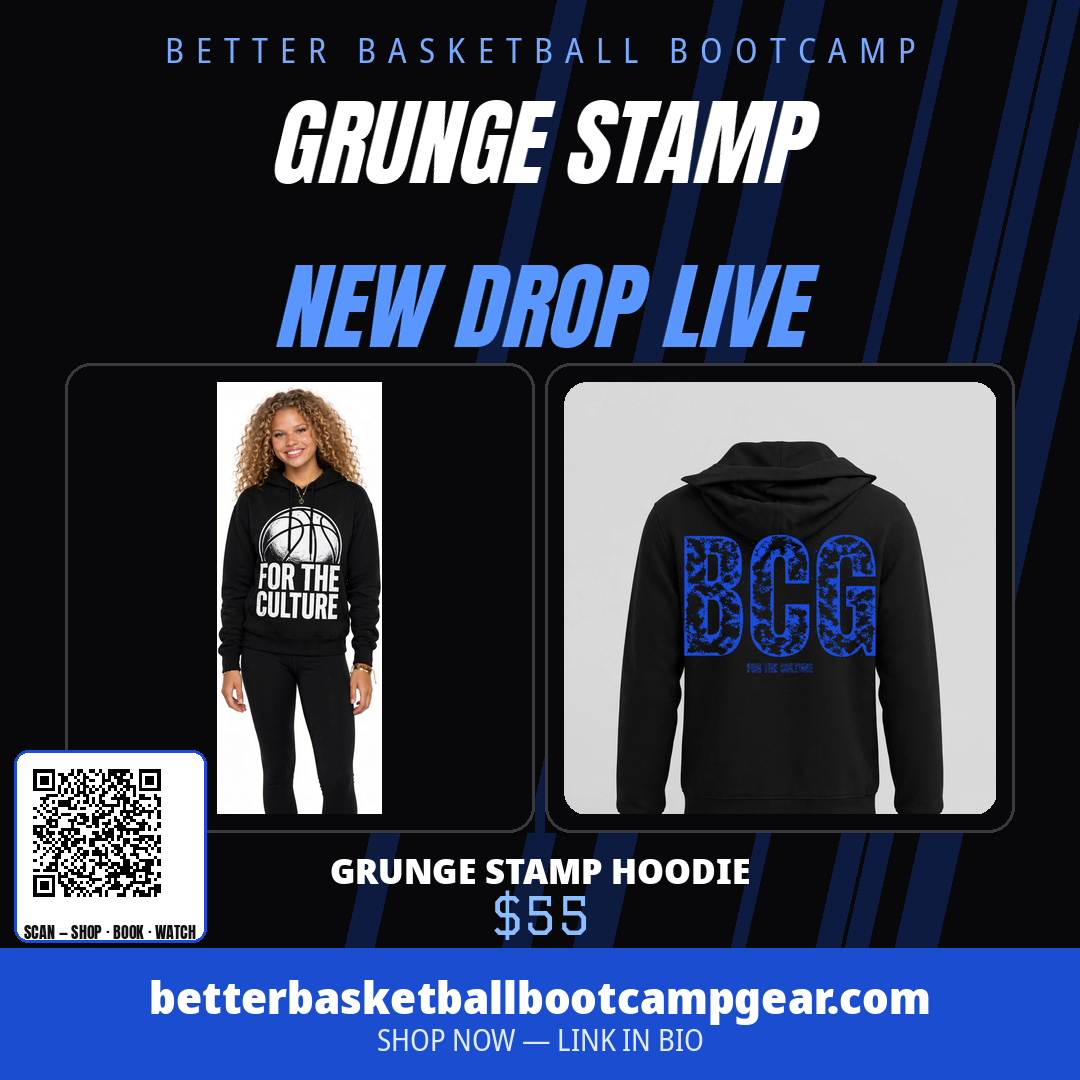 Amara wearing the BCG Grunge Stamp Hoodie – Black