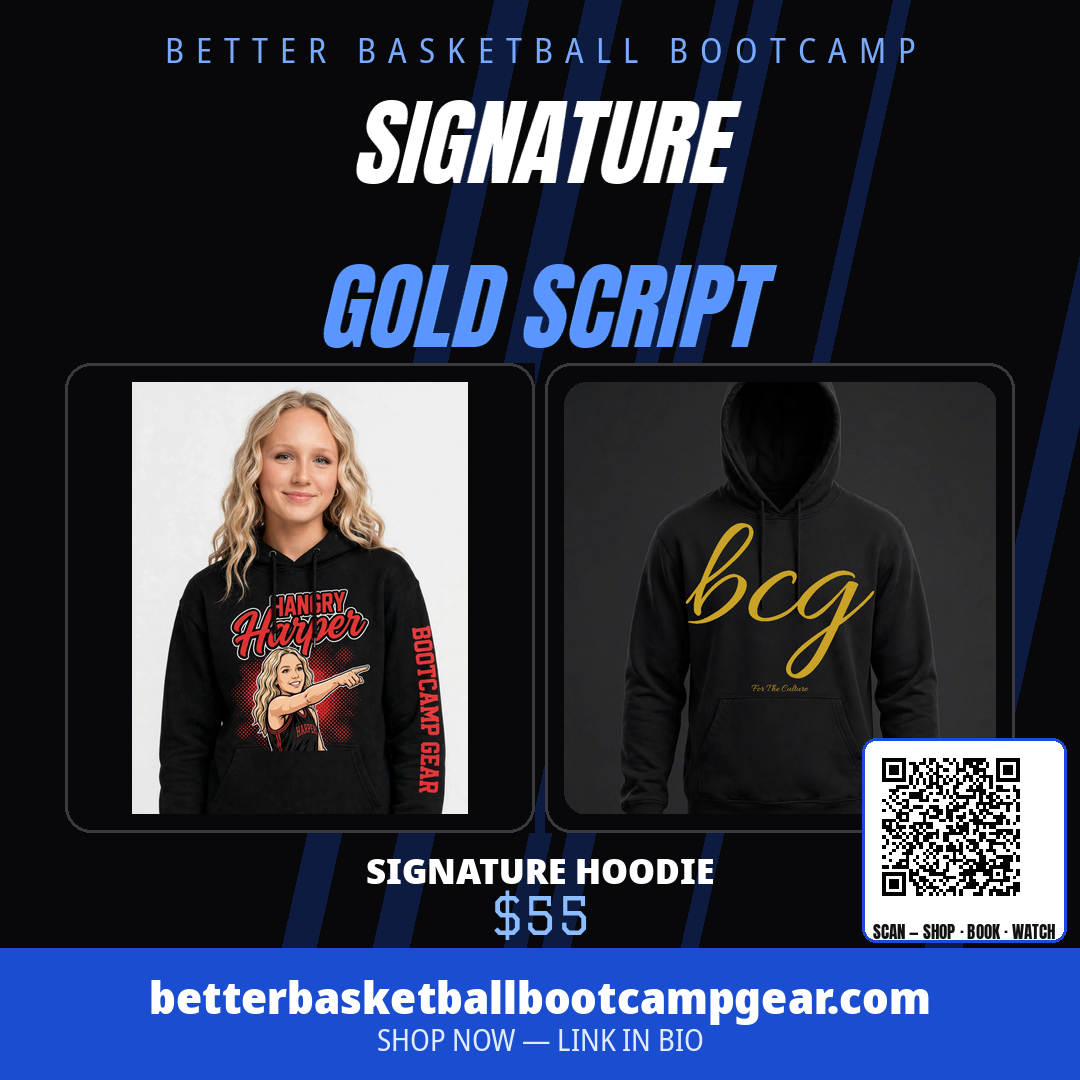 Harper wearing the BCG Signature Hoodie – Black