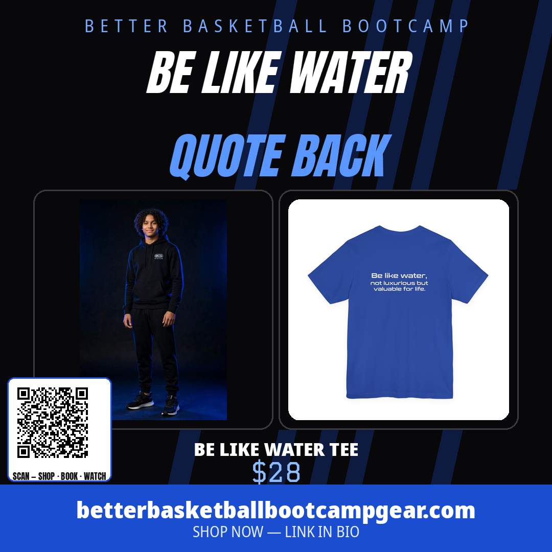 Michael wearing the Be Like Water Tee – Royal