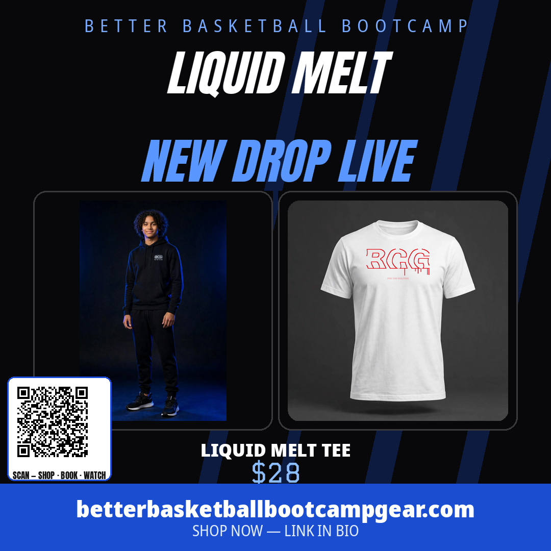 Michael wearing the BCG Liquid Melt Tee – White