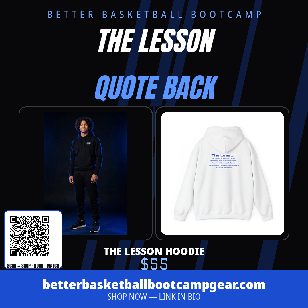 Michael wearing The Lesson Hoodie – White