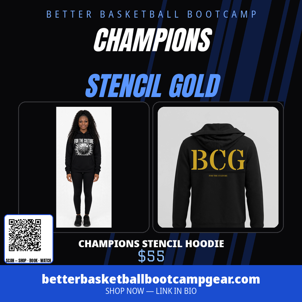 PA wearing the BCG Champions Stencil Hoodie – Black