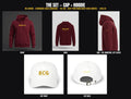The Set - BootCamp Gear cap and hoodie set, white cap with gold letters and maroon Standards hoodie